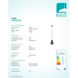 EGLO 43222 | Chiavica Eglo visiace svietidlo 1x E27 čierna nikel