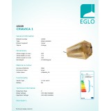 EGLO 43229 | Chiavica Eglo stolové svietidlo 20,5cm prepínač na vedení 1x E27 mosadz