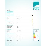EGLO 43256 | Rampside Eglo visiace svietidlo 1x E27 čierna, natur