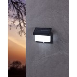 EGLO 48968 | Utrera Eglo stenové svietidlo pohybový senzor, svetelný senzor - súmrakový spínač slnečné kolektorové / solárne, otočné prvky 1x LED 800lm 4000K čierna, biela