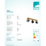EGLO 49078 | Gatebeck Eglo spot svietidlo otočné prvky 3x E14 drevo, čierna