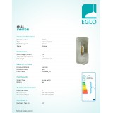 EGLO 49111 | Lynton Eglo stolové svietidlo 27cm prepínač na vedení 1x E27 sivé