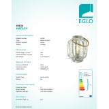EGLO 49134 | Hagley Eglo stolové svietidlo 30,5cm prepínač na vedení 1x E27 antický, natur