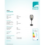 EGLO 49144 | Clevedon Eglo stolové svietidlo 55cm prepínač na vedení 1x E27 čierna