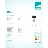 EGLO 49148 | Bidford Eglo stojaté svietidlo 154cm nožný vypínač 1x E27 hnedá, cappuccino, zlatý