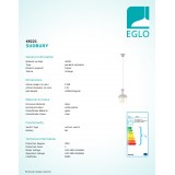 EGLO 49221 | Sudbury Eglo visiace svietidlo 1x E27 antická biela, priesvitná