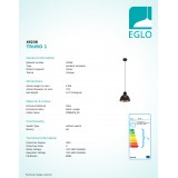 EGLO 49238 | Truro-1 Eglo visiace svietidlo 1x E27 čierna, mosadz