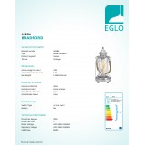 EGLO 49284 | Bradford Eglo stolové svietidlo 33cm prepínač na vedení 1x E27 starožitná strieborná, priesvitná, natur