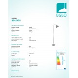 EGLO 49334 | Truro-1 Eglo stojaté svietidlo 150cm nožný vypínač 1x E27 starožitná strieborná