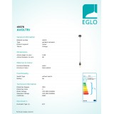 EGLO 49378 | Avoltri1 Eglo visiace svietidlo 1x E27 antická čierna