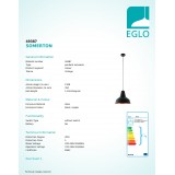 EGLO 49387 | Somerton Eglo visiace svietidlo 1x E27 čierna, mosadz