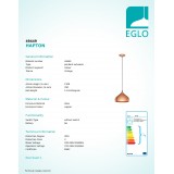 EGLO 49449 | Hapton Eglo visiace svietidlo 1x E27 mosadz
