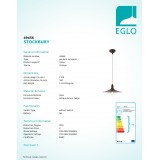 EGLO 49456 | Stockbury Eglo visiace svietidlo 1x E27 antické hnedé, béž
