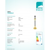 EGLO 49624 | Trungle Eglo stolové svietidlo 44,5cm prepínač 1x E14 čierna, mosadz