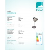 EGLO 49718 | Barnstaple Eglo stolové svietidlo 40cm prepínač na vedení otočné prvky 1x E27 antické hnedé, čierna, antický zinok