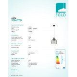 EGLO 49736 | Straiton Eglo visiace svietidlo 1x E27 čierna