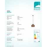 EGLO 49764 | Jadida Eglo visiace svietidlo 1x E27 starožitná červená meď, viacferebné