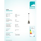 EGLO 49786 | Oldcastle Eglo visiace svietidlo 1x E27 čierna, hnedá, zlatý