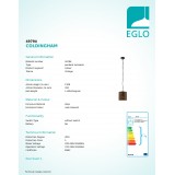 EGLO 49794 | Coldingham Eglo visiace svietidlo 1x E27 hrdzavo hnedé