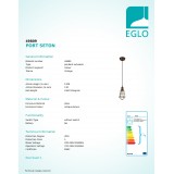 EGLO 49809 | Port-Seton Eglo visiace svietidlo 1x E27 antické hnedé