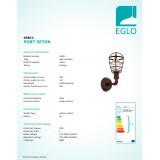 EGLO 49811 | Port-Seton Eglo rameno stenové svietidlo 1x E27 antické hnedé