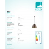 EGLO 49815 | Safi Eglo visiace svietidlo 1x E27 hnedá, zlatý