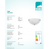 EGLO 7188 | Salome Eglo stenové svietidlo 1x E27 chróm, alabaster