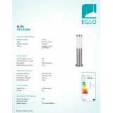 EGLO 81751 | Helsinki Eglo stojaté svietidlo 45cm 1x E27 IP44 zušľachtená oceľ, nehrdzavejúca oceľ, biela