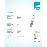 EGLO 81753 | Helsinki Eglo stenové svietidlo 1x E27 IP44 zušľachtená oceľ, nehrdzavejúca oceľ, biela