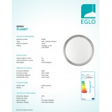 EGLO 82942 | Planet Eglo stenové, stropné svietidlo kruhový 1x E27 matný nikel, saténový, priesvitné