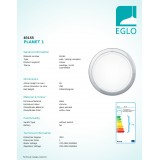 EGLO 83155 | Planet1 Eglo stenové, stropné svietidlo kruhový 1x E27 chróm, saténový, priesvitné