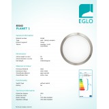 EGLO 83162 | Planet1 Eglo stenové, stropné svietidlo kruhový 1x E27 matný nikel, saténový, priesvitné
