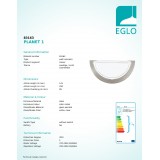 EGLO 83163 | Planet1 Eglo stenové svietidlo 1x E27 matný nikel, biela, priesvitné