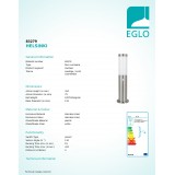 EGLO 83279 | Helsinki Eglo stojaté svietidlo 45cm pohybový senzor 1x E27 IP44 zušľachtená oceľ, nehrdzavejúca oceľ, biela