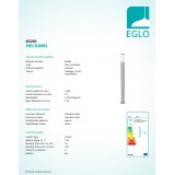 EGLO 83281 | Helsinki Eglo stojaté svietidlo 110cm pohybový senzor 1x E27 IP44 zušľachtená oceľ, nehrdzavejúca oceľ, biela