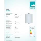EGLO 84028 | Grafik Eglo stenové, stropné svietidlo obdĺžnik 1x E27 strieborný, saténový