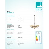 EGLO 85858 | Marbella Eglo luster svietidlo 9x E14 bronzová, šampanské, alabaster