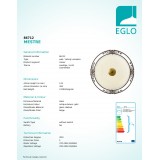 EGLO 86712 | Mestre Eglo stenové, stropné svietidlo kruhový 2x E27 antické hnedé, zlatý, béž