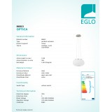 EGLO 86813 | Optica Eglo visiace svietidlo kruhový 2x E27 matný nikel, matný opál