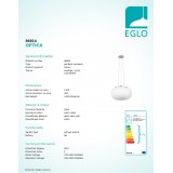 EGLO 86814 | Optica Eglo visiace svietidlo kruhový 2x E27 matný nikel, matný opál