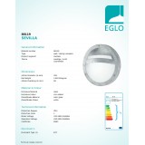 EGLO 88119 | Sevilla Eglo stenové, stropné svietidlo kruhový 1x E27 IP44 pozinkovaná, saténový
