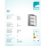 EGLO 88139 | City Eglo stenové svietidlo 1x E27 IP44 zušľachtená oceľ, nehrdzavejúca oceľ, biela