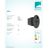 EGLO 88153 | Corner Eglo stenové doplnok, rohový držiak čierna