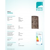 EGLO 89115 | Almera Eglo stenové svietidlo 1x E14 antické hnedé, šampanské