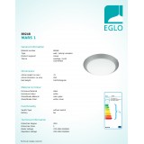 EGLO 89248 | Mars Eglo stenové, stropné svietidlo kruhový 1x E27 strieborný, biela