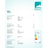 EGLO 89832 | Pinto Eglo visiace svietidlo 1x E27 chróm, biela, priesvitné