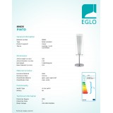 EGLO 89835 | Pinto Eglo stolové svietidlo 50cm prepínač na vedení 1x E27 chróm, biela, priesvitné