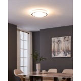 EGLO 900149 | Capasso Eglo stenové, stropné svietidlo kruhový 1x LED 1600lm 3000K biela, čierna, opál