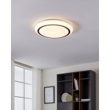 EGLO 900335 | Capasso Eglo stenové, stropné svietidlo kruhový 1x LED 2200lm 3000K biela, čierna, opál