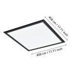 EGLO 900818 | Salobrena-1 Eglo stropné LED panel štvorec 1x LED 3000lm 4000K čierna, opál